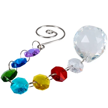

1.2'' Hanging Clear Crystal Ball Pendulum Colorful Rainbow Suncatcher Prisms Pendant Light Beads Drop Light Decor Accessories