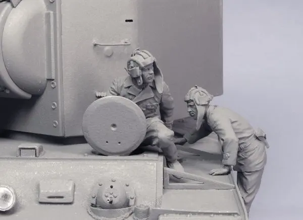 1/35 soviet crew include 2 (NO TANK )  Resin figure Model kits Miniature gk Unassembly Unpainted
