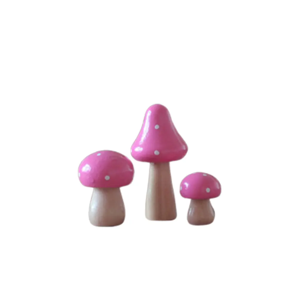 3 шт. имитация гриба портативный привлекательный прочный Настольный украшение искусственный гриб деревянная скульптура - Цвет: Светло-серый
