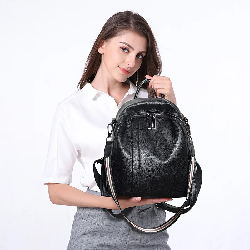 

Backpack Women's 2018 New Style Korean-style Versatile Fashion Backpack Bag Soft Leather Casual Fashion Travel Large Capacity Sc
