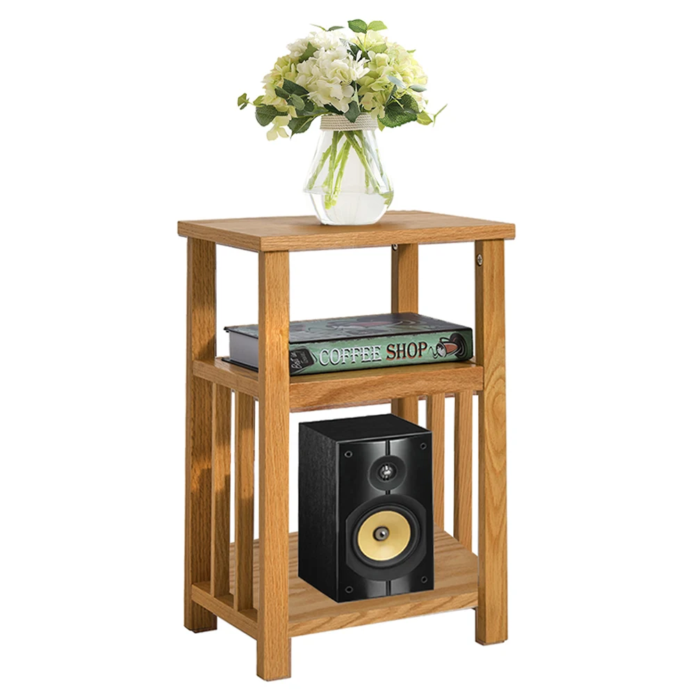

Panana Small Oak Solid Wooden side/end/lamp/coffee/hallway Table with Storage Rack Fast delivery