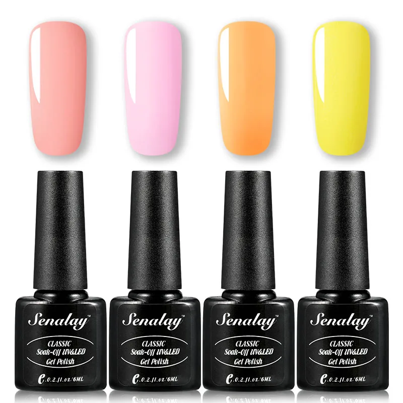 RE-4GELS-12 SENALAY Гель-лак для ногтей 4 шт./6 шт. набор полуперманентный впитывающий базовый верхний слой для маникюра гибридные Лаки полигель для нейл-арта - Цвет: RE-4GELS-12