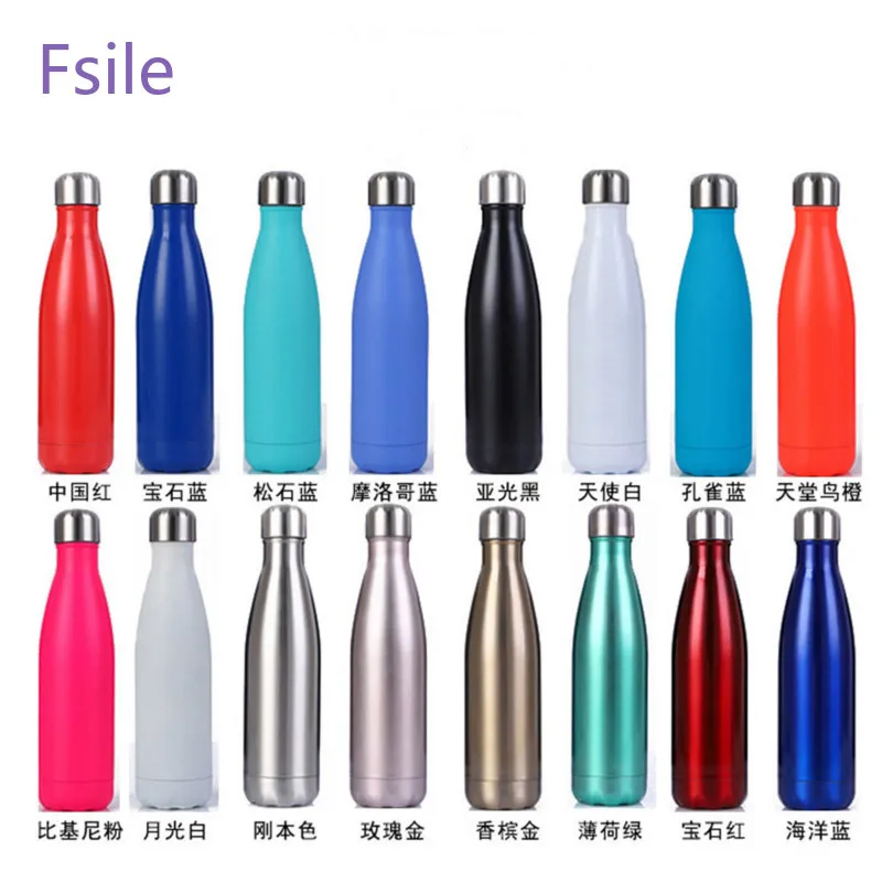 

FSILE 500/1000ml Double-Wall Insulated Vacuum Flask Stainless Steel Water Bottle Cola Water Beer Thermos for Sport Bottle