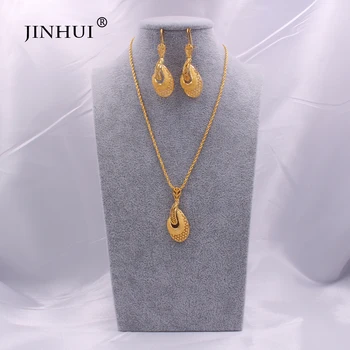 

Dubai Luxury gold color Jewelry sets for Women bridal Necklace Earrings jewellery set African Indian bridal Arabia wedding gifts