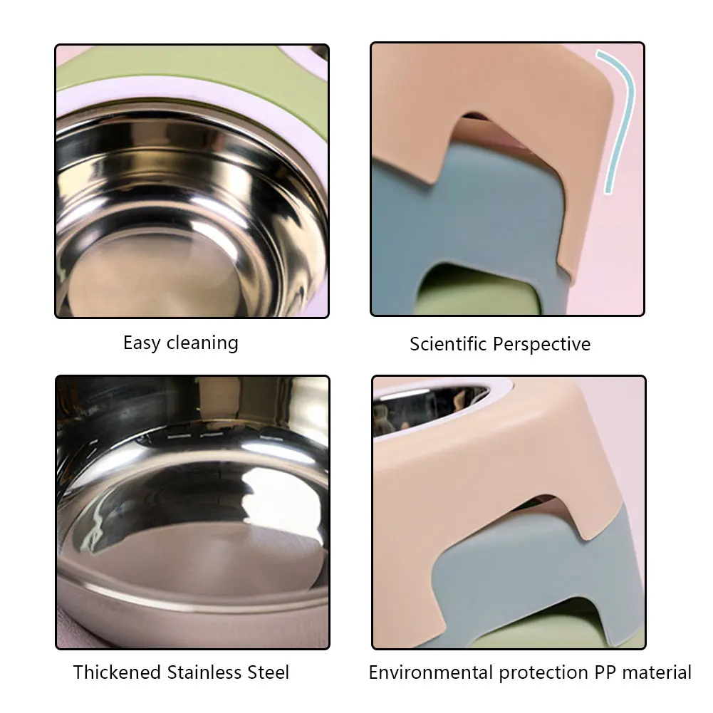 Dog Double Bowl Puppy Food Water Feeder Cute Stainless Steel Pets Drinking Dish Feeder Pets Supplies 1 Dog Double Bowl Puppy Food Water Feeder Cute Stainless Steel Pets Drinking Dish Feeder Pets Supplies 5
