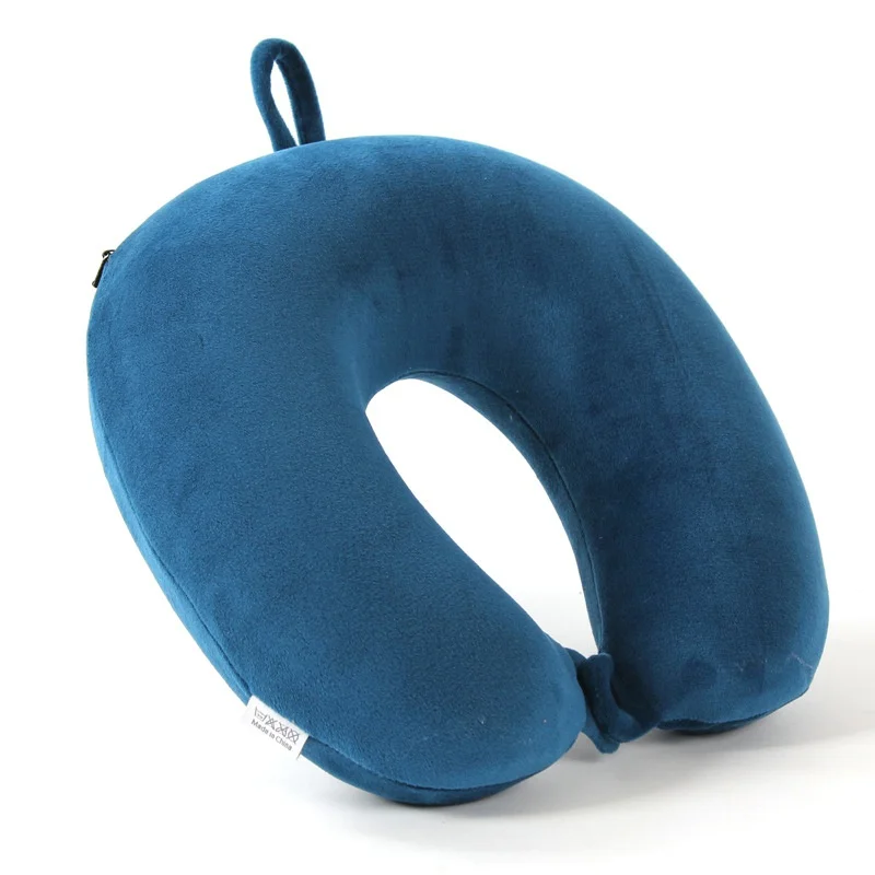 Подушка для отскока шеи дышащая удобная с памятью пена дорожная Автомобильная подушка Регулируемая шея портативная подушка для путешествий сумка на шнурке