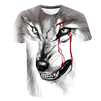 

Men clothes 2019 Newest Harajuku Wolf 3D Print Cool T-shirt Men/Women Short Sleeve Summer Tops Tees animal t shirt Fashion
