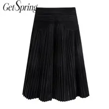 Z-ZOUX Женская юбка с высокой талией, длинная Плиссированная юбка с молнией сзади, велюровые черные юбки, Ретро стиль, универсальные длинные юбки для женщин, зимние