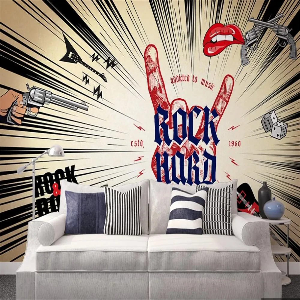 

Drop Shipping Custom 3D Wallpaper Mural Rock Music Abstract Art Background Wall Decoration Painting Wallpaper Illustration