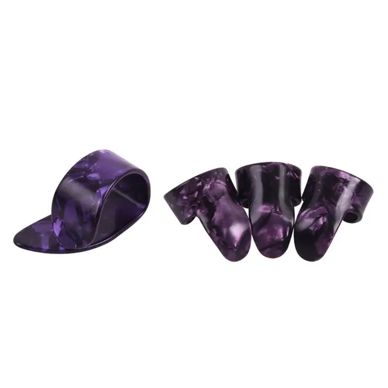 Purple 4 шт пластиковые гитарные пальчиковые палочки для ногтей инструмент для бас-гитары - Цвет: Purple
