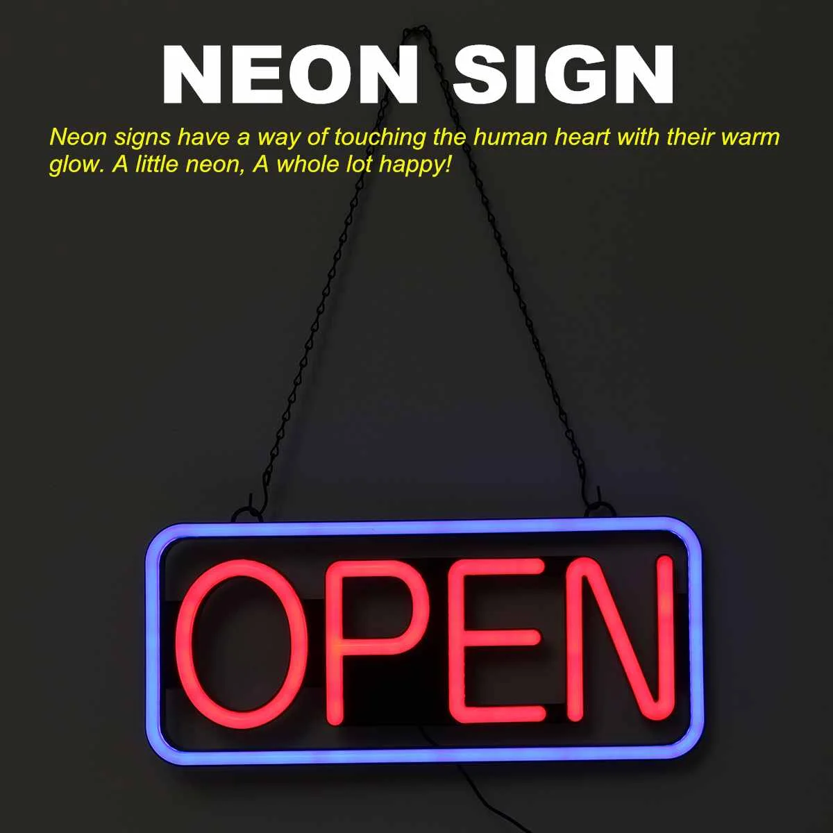 

Remote Control OPEN Neon Sign LED Light Tube Handmade Artwork Bar Club Wall Decoration Commercial Lighting Colorful Neon Bulbs