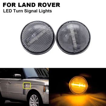 

2PCS Amber LED Side Marker Turn Signal Light Wing Repeater Indicator Lights For LAND ROVER Range Rover L322 2003-2012
