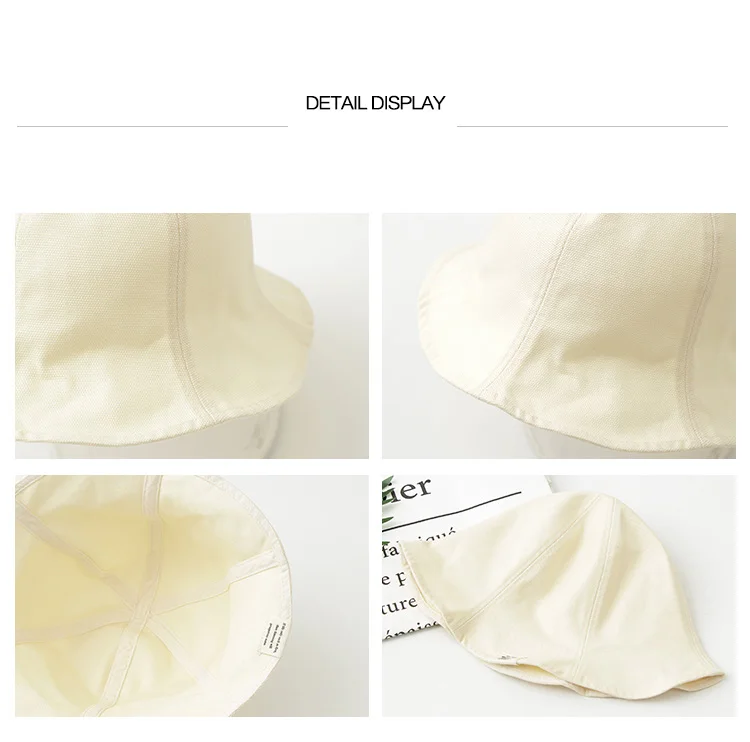 Free shipping High Quality Bucket Hats Women Foldable Cotton Curving Brim Fishing Outdoor Sun Caps Hunting Visor Floppy Chapeau