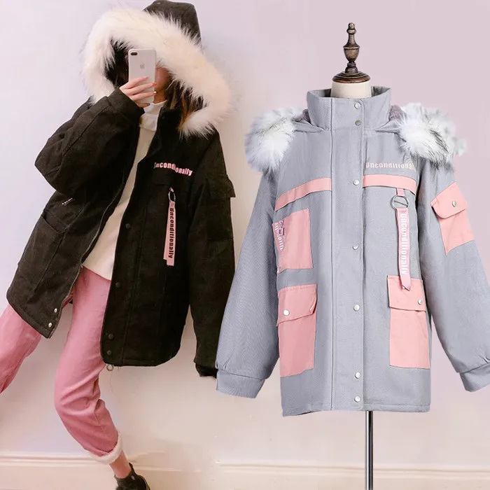

Japanese autumn winter sweet lolita coat stand thickening fur collar student coat kawaii girl loli overcoat