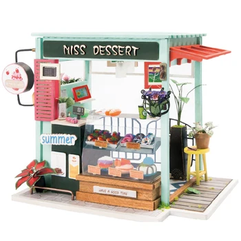 

20*12*15cm Model Building Kits Mini 3D Ice Cream Station Dollhouse Building Model Home DecorKids Gifts Drop Shipping