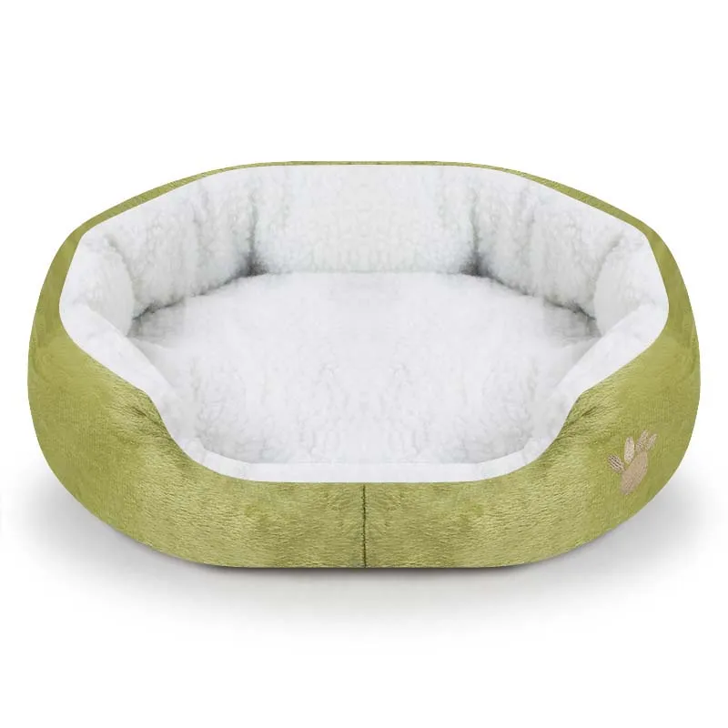 Собачьи матрасы-лежанки, диван, питомник, собачка, теплый дом, зимняя кровать для домашних животных, домик для щенков, маленькая собака, одеяло, подушка, корзина, принадлежности - Цвет: Green