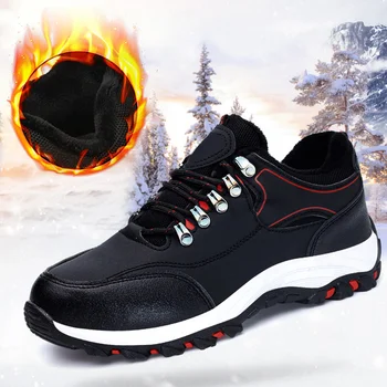 

Warm Men Sneakers 1 Pair Heavy Duty Sneaker Safety Work Shoes Warm Plush Puncture-proof for Men Winter d88