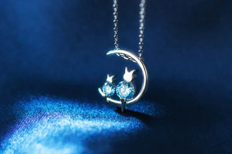 UQBing, модное 925 пробы Серебряное ожерелье с кулоном в виде кота, ожерелье на цепочке, ювелирное изделие, ошейник