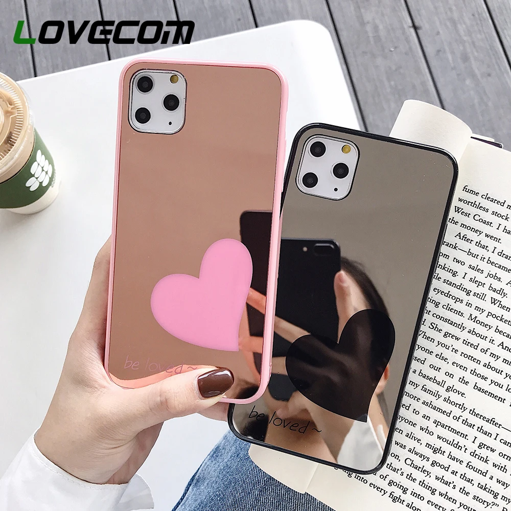 Зеркальный телефонный чехол LOVECOM в форме сердца для iPhone 11 Pro Max XR XS 6 6S 7 8 Plus X мягкий