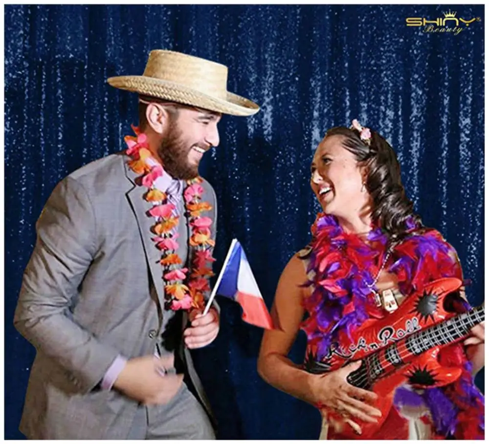 

Shinybauty 2 Panels 3FTX5FT Backdrop Photography Navy Blue Wall Background Birthday Curtains For Party Decoration-M190821