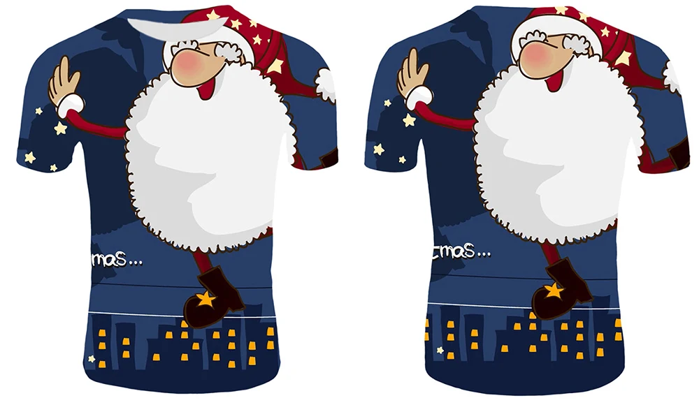 Модные футболки с рождественским узором, мужские Забавные футболки с принтом Санта-Клауса, повседневные 3d футболки, вечерние футболки со снеговиком, одежда с коротким рукавом
