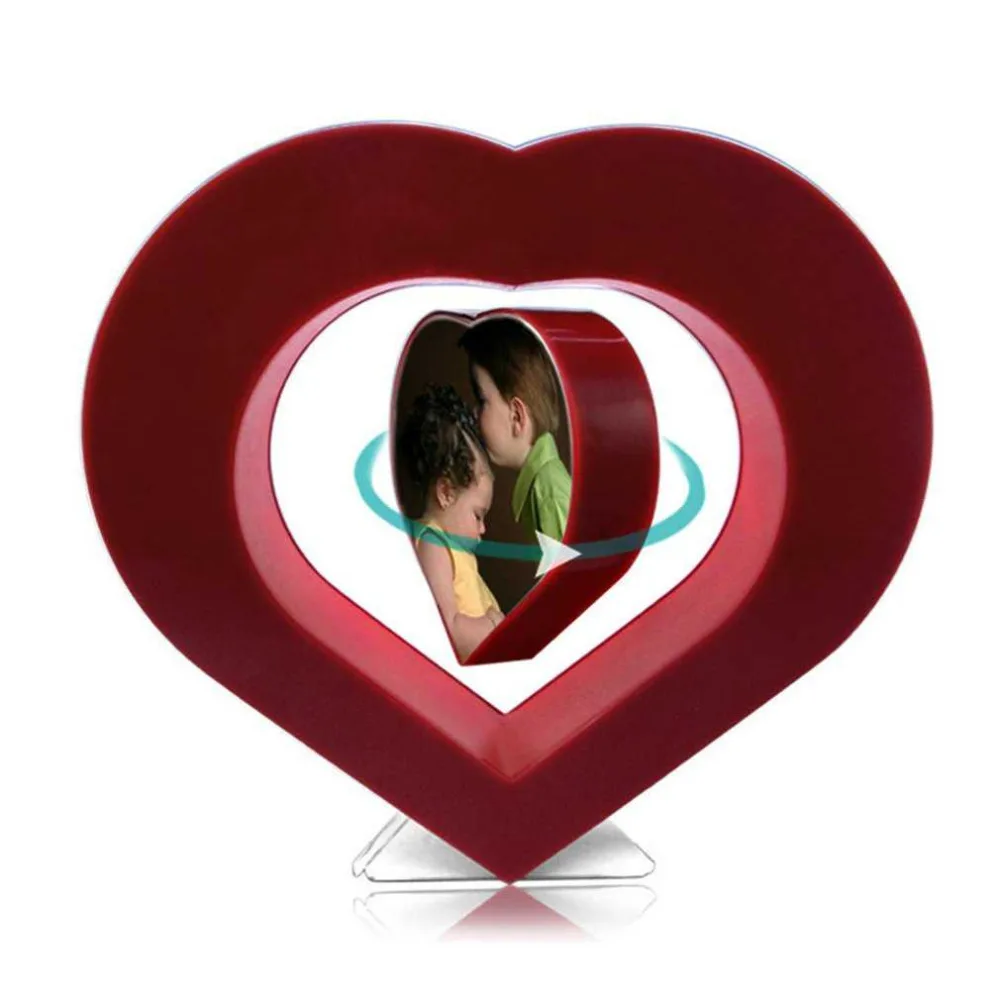 

2017 Floating Photo Frame Red Heart Magnetic Levitation Pictures Frame Magnetic Suspension Photo Frame Home Office Decoration