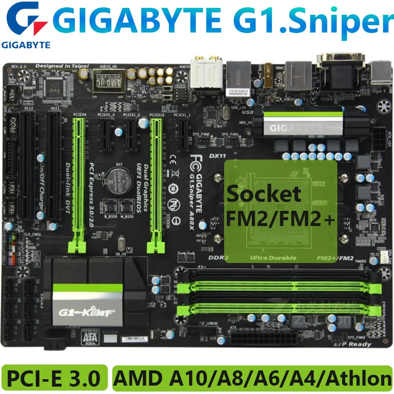 Gigabyte GA-G1.Sniper A88X 100% оригинальный разъем материнской платы FM2 + DDR3 64GGB USB3.0 PCI-E 3 0 для
