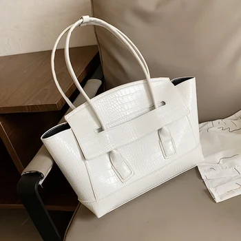 

Burminsa Stone Pattern Big Trapeze Women Handbags Unique Design Female Shoulder Bags High Quality PU A4 Ladies Work Bags 2020