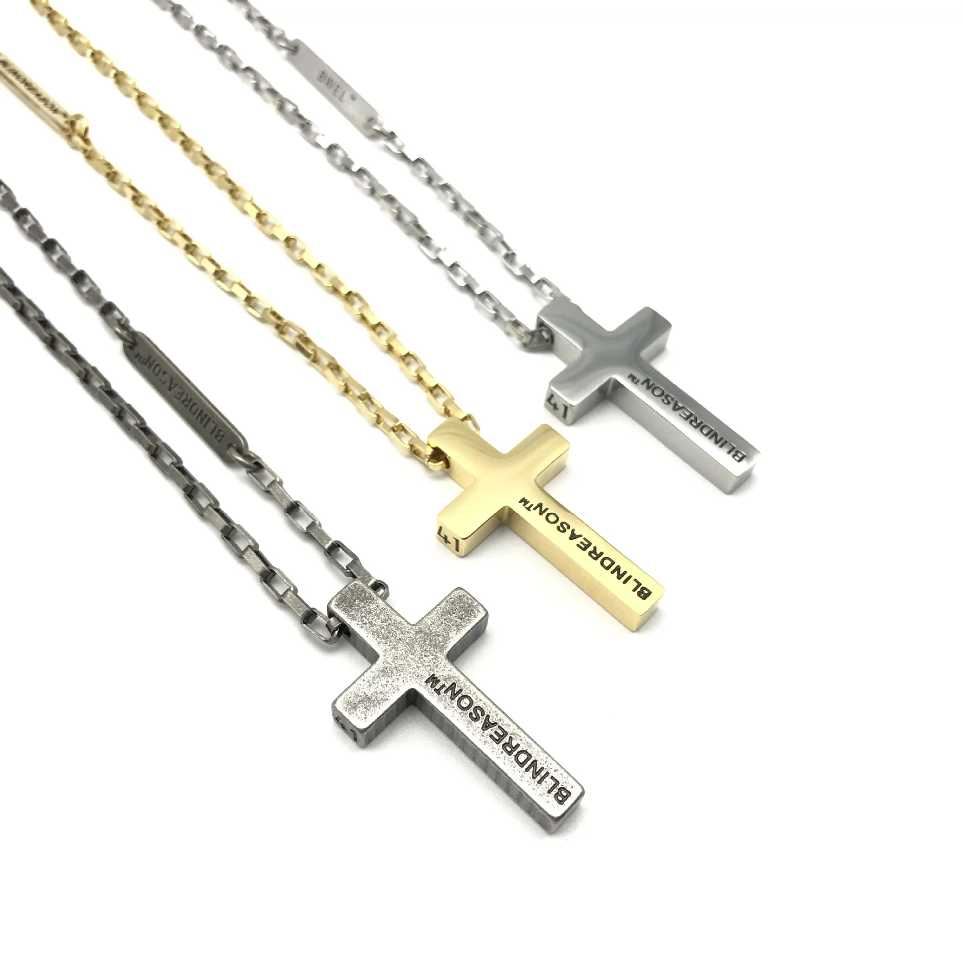 

Europe And America Jesus Christ Cross Religious Potency Retro Men's Women's COUPLE'S Titanium Steel Pendant Sweater Necklace