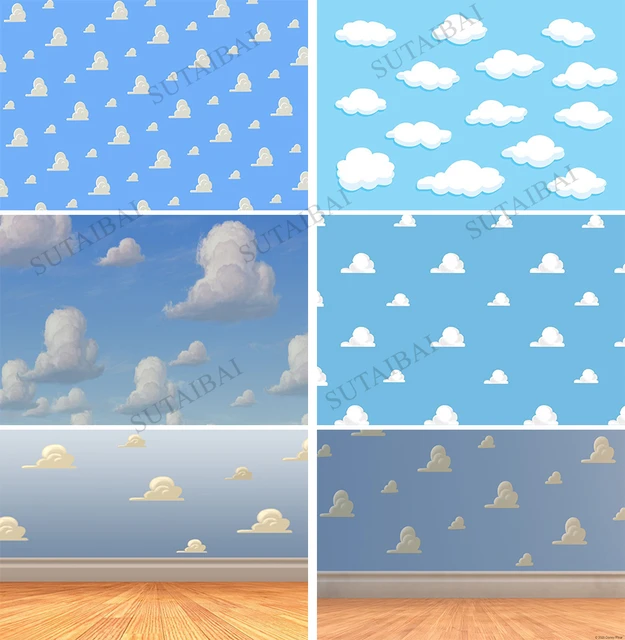 Baby Shower Background Birthday Party Backdrop Toy Story Photography Banner  Blue Sky Cloud Poster Cake Table Decors Wallpaper - Backgrounds - AliExpress