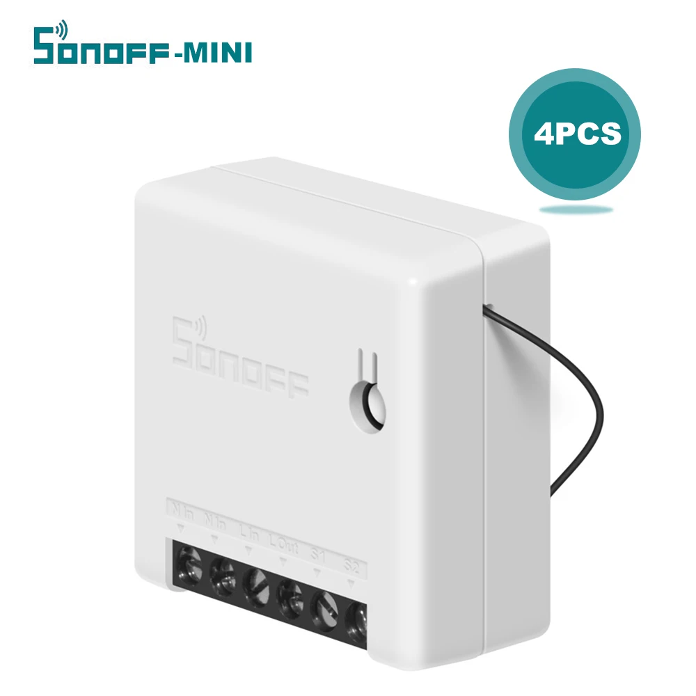 SONOFF мини двухсторонний Интеллектуальный переключатель мини компактный портативный DIY переключатель для бытовой техники - Комплект: 4PC