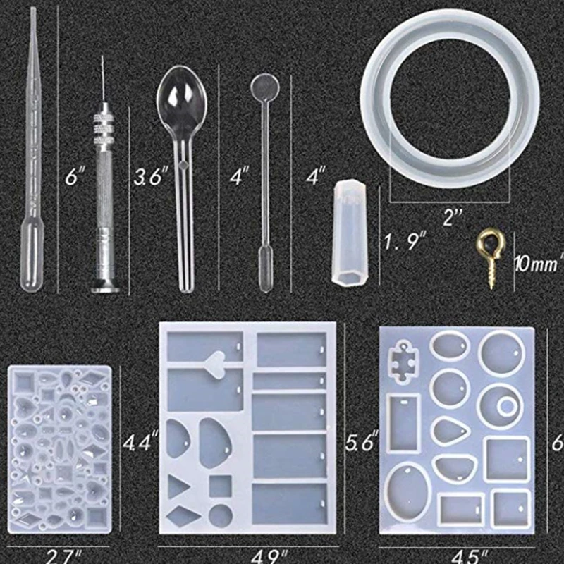 229 шт Силиконовые смолы формы DIY браслет кулон ювелирных изделий набор инструментов Плесень ручной работы ремесло