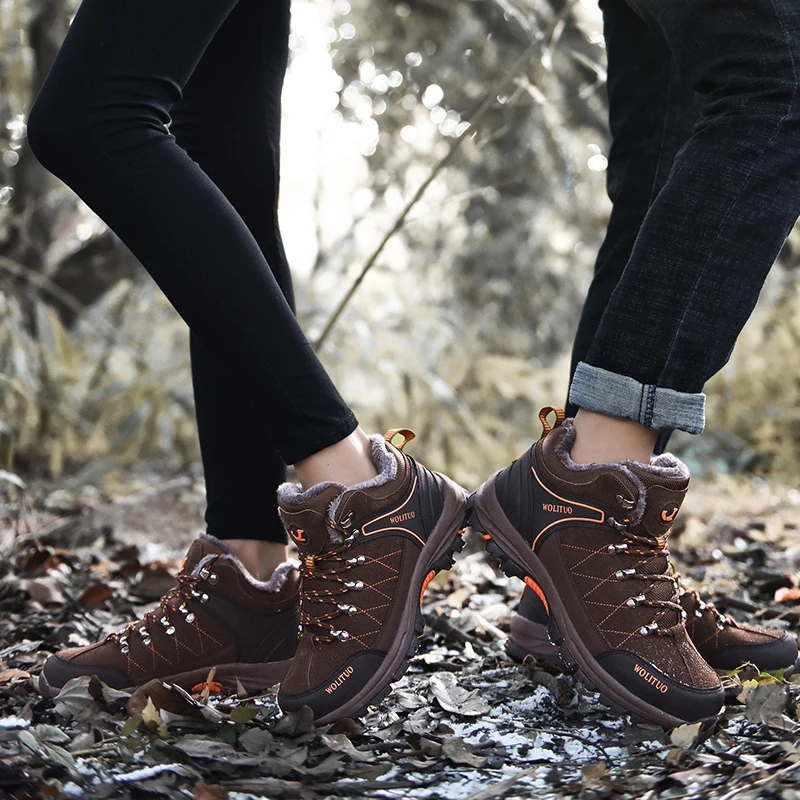 New Arrival Winter Pro-Mountain Outdoor Hiking Shoes for Men Women Add Fur Hiking Boots Walking Warm Training Trekking Footwear