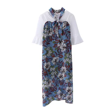 

Fashion Floral Chiffon Maternity Long Dress Charming Slim Waist Clothes for Pregnant women Pregnant Dresses clothes