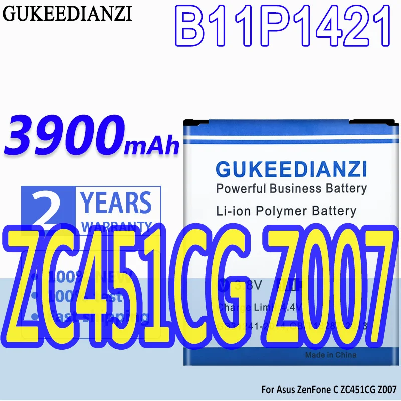 Аккумулятор GUKEEDIANZI большой емкости B11P1421 3900 мАч для Asus ZenFone C ZC451CG Z007 | Мобильные