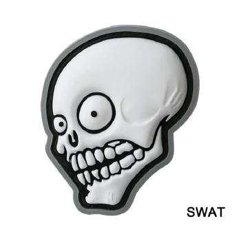 

Personality America Maxpedition PVC Big Eyes Skull Bone 3D Patch Velcro Armband Morale Chapter For Clothes Backpack