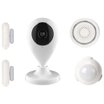 

TUYA WiFi Smart Video Alarm Kits Include an IP Camera/A Motion Sensor/Two Contact Sensors and a Siren Alarm EU Plug