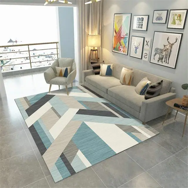 22 современные скандинавские ковры для большой гостиной, цветные геометрические узоры, большие ковры из полиэстера, мягкий бархатный тканевый коврик для входа - Цвет: WXL-07