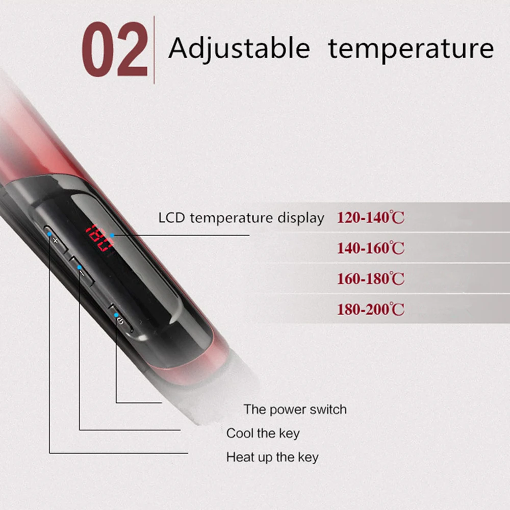 Жк-дисплей турмалин керамический плоский утюжок выпрямители инструменты для укладки 2 в 1 профессиональный выпрямитель для волос и щипцы для завивки волос
