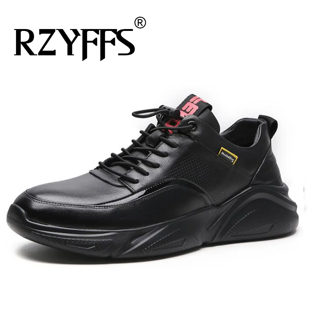 Модная мужская повседневная обувь на плоской подошве; мокасины; homme; обувь; zapatillas Hombre; кроссовки из натуральной кожи; A54-35 - Цвет: Черный