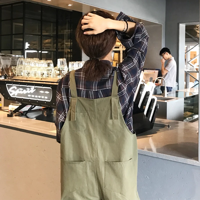 Женский комбинезон, однотонный, прямой, Harajuku, Ретро стиль, женские, s, брюки карго, BF, студенческий, простой, свободный, подходит ко всему, корейский стиль