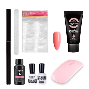 

Nail Gel Polish Kit Nail Gel Polish Tools Lamp Nail Brush Nail Primer Top Coat Base Natural Hard Jelly Acrylic Polygel Set