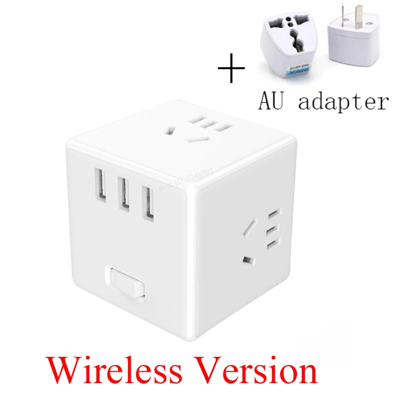 wireless AU adapter Xiaomi Mijia 2 в 1 USB зарядное устройство, сетевой адаптер, беспроводной адаптер, 6 портов, розетка, конвертер, экономия пространства, розетка, розетка, волшебный куб - Цвет: wireless AU adapter