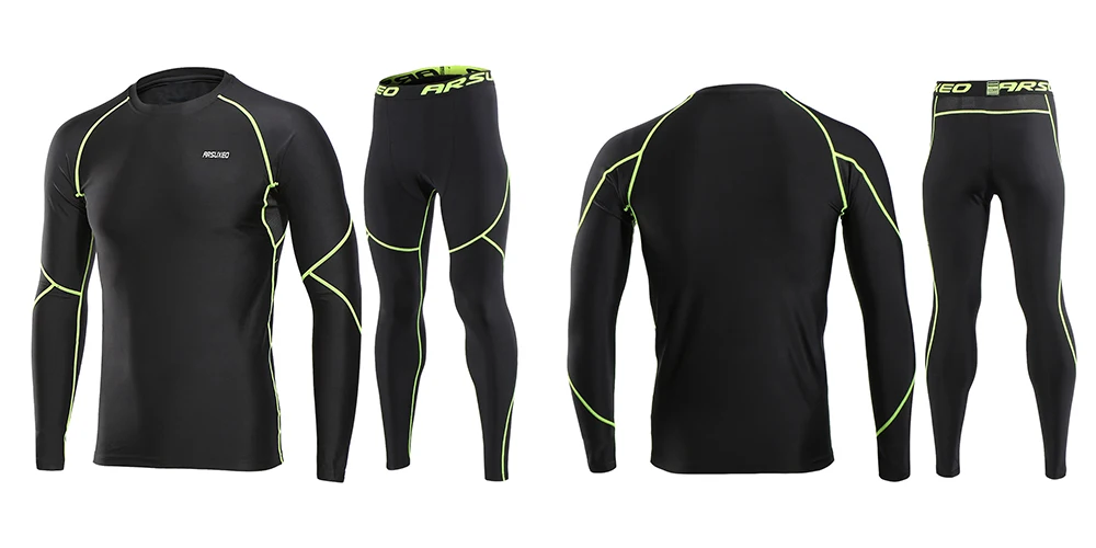 ARSUXEO, мужские зимние спортивные костюмы для бега, флисовые компрессионные трико для фитнеса, штаны, спортивные рубашки с длинным рукавом, спортивный костюм для спортзала U81kk