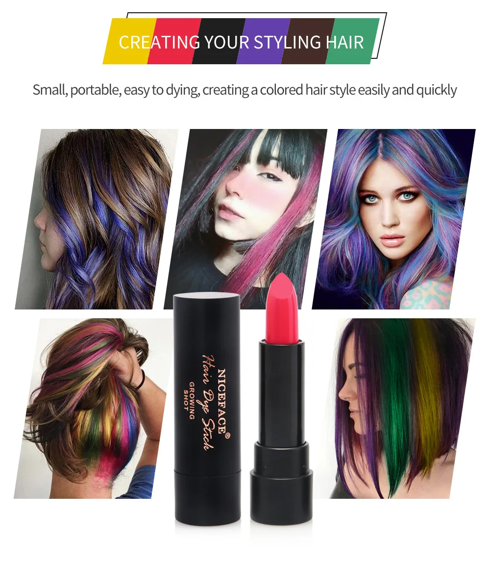 

6 Color Temporary Hair Dye One-time Hair Color Mascara Hair Dye Temporary Cream DIY Hair Dye Pen To Cover Coloring Tool TSLM1