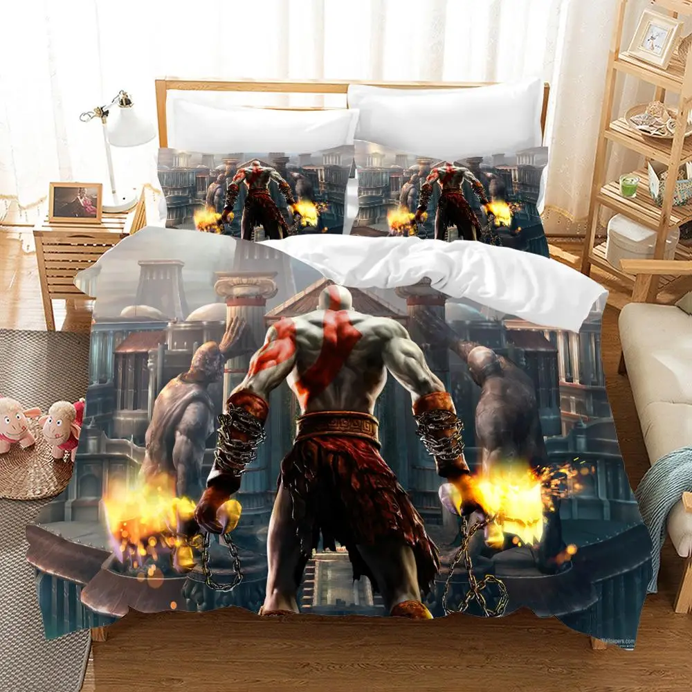 

Dropshipping Lifelike Game Sence Microfiber Duvet Cover Set Character Cartoon Kids Bed Linen Set with Pillowcase Bedding Set