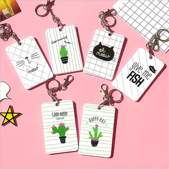 

Cute Card Holder Women Cover Bag Kids Cartoon Animal String Bus Name ID School Job Id Card Passport Holder Case with Key Bags