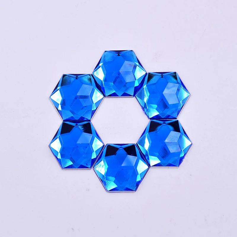 JUNAO12mm-Blue-Crystal-Flatback-Rhinestones-Hexagonal-Beads-Acrylic-Stones-and-Crystals-Non-Sewing-Glue-On-Strass