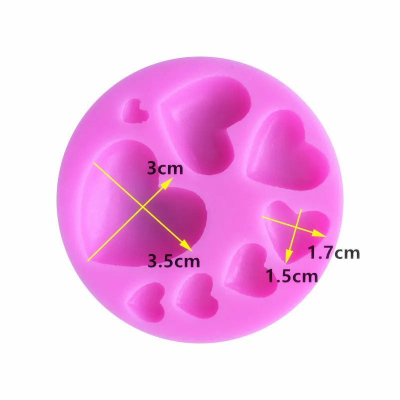 Size 8 Even Heart Fondant Cake Decoration Silicone Mould DIY Chocolate Clay Epoxy Baking Tool