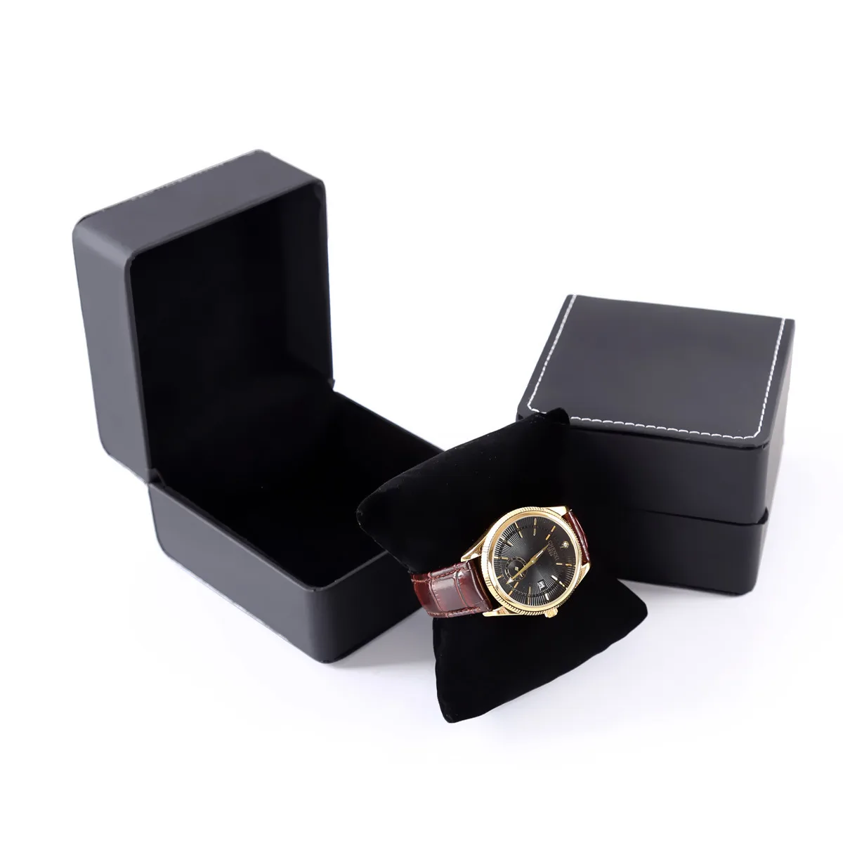 

Wholesale on Behalf of High-end Pu Watch Box Leather Gift Box-Style Glorious Gift Box Black And White with Pattern Table Box Sev